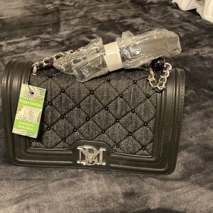 Badgley Mischka Black Quilted Crossbody Bag